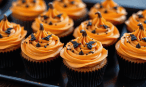 Pumpkin Oreo Cupcakes Recipe with Oreo Crust and Black Cocoa Frosting