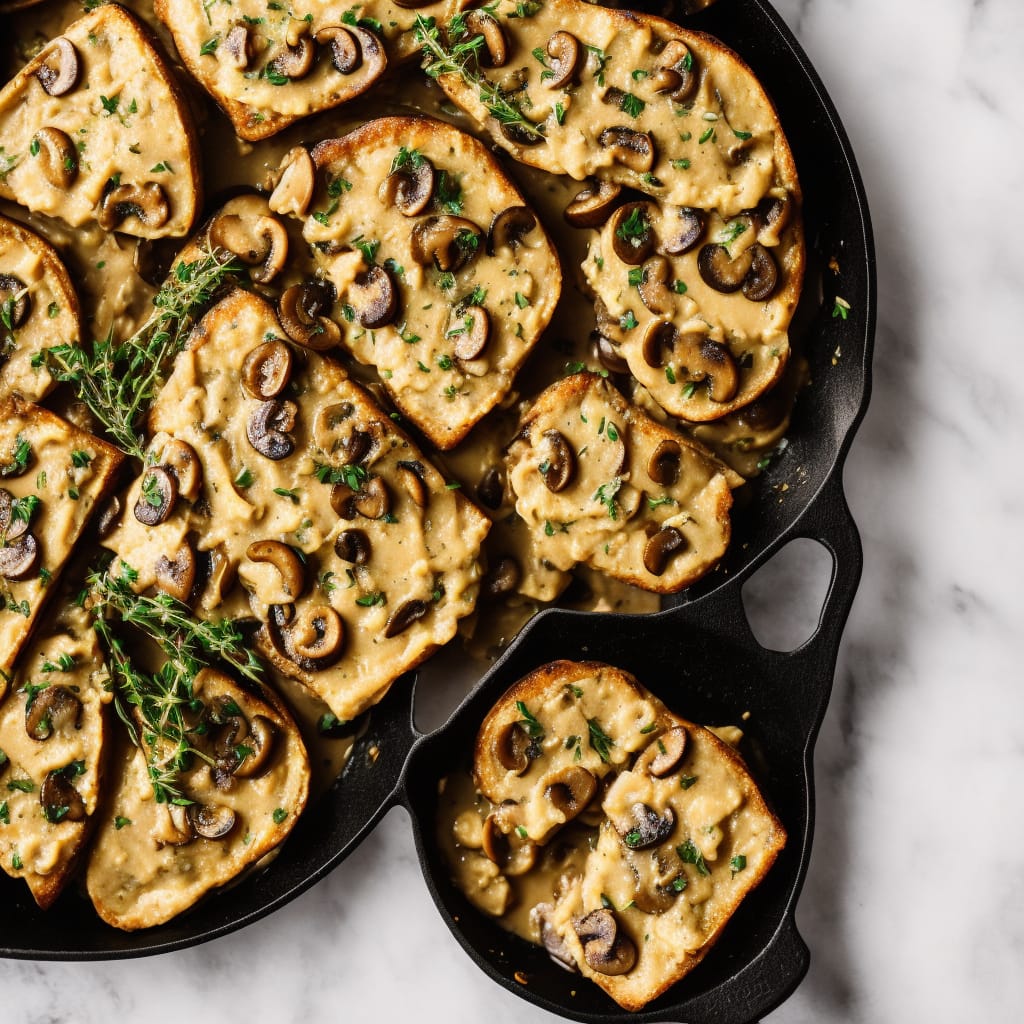 St Patrick’s Day Special Mushroom rarebit with mash & thyme gravy Recipe