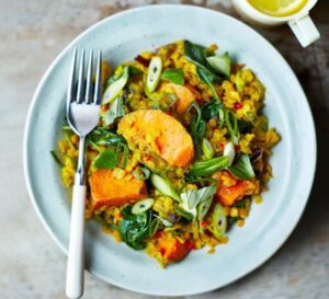 Spinach, sweet potato and lentil dhal Recipe