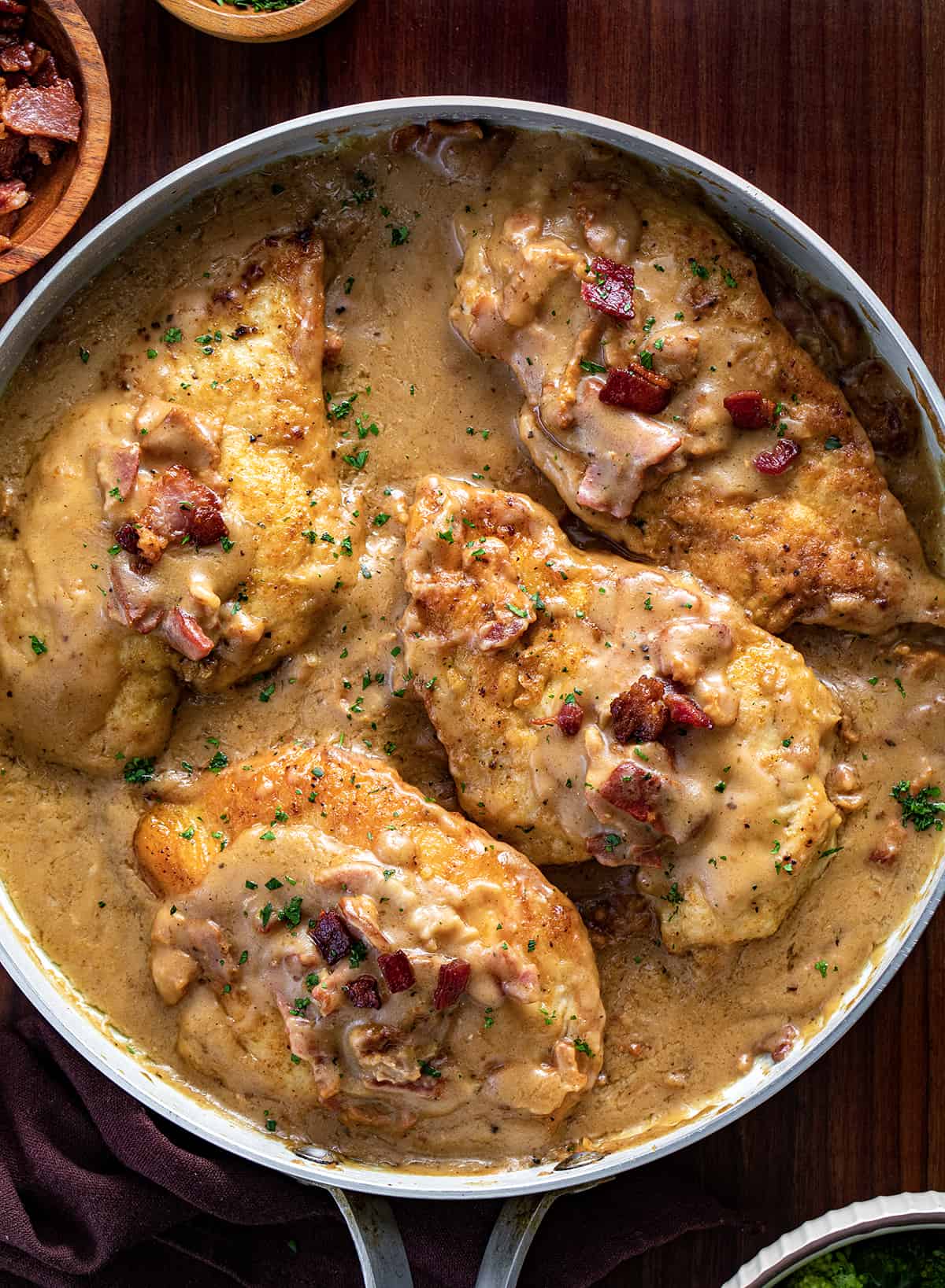 One-Pan Cheese and Bacon Smothered Chicken