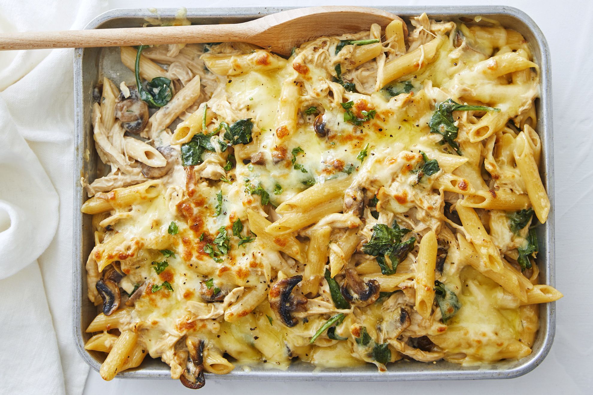 Creamy French Onion Chicken Pasta Bake