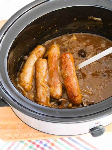 Slow Cooker French Onion Sausages