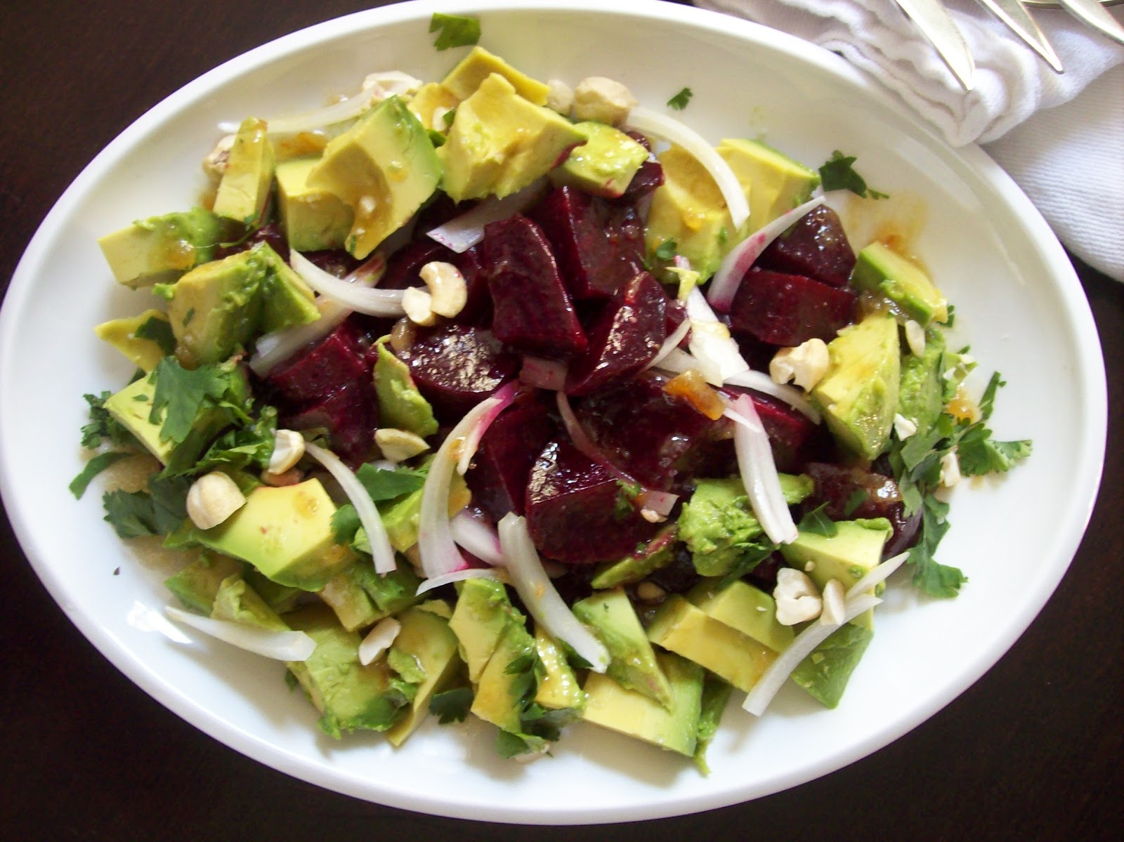 Roasted Beet and Avocado Salad