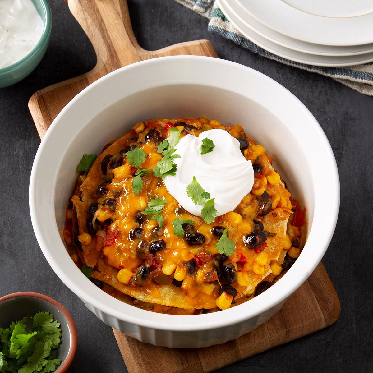 Cheesy Vegetarian Enchilada Rice Bake