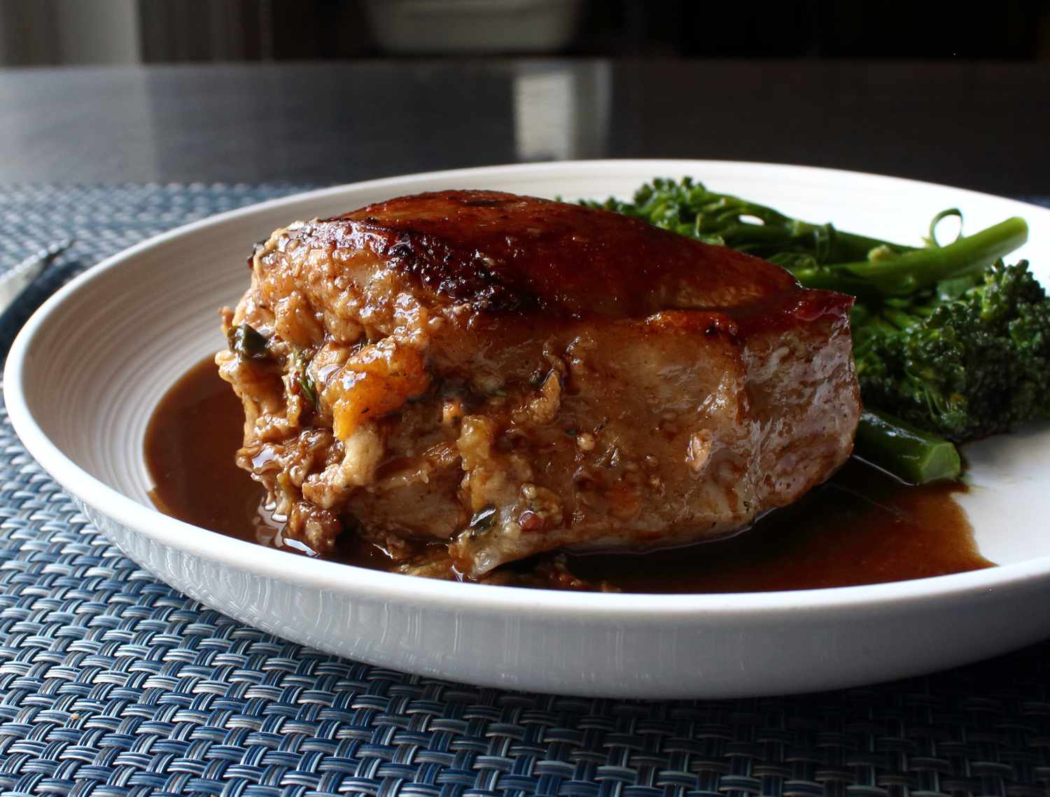 Peach-Stuffed Pork Chops