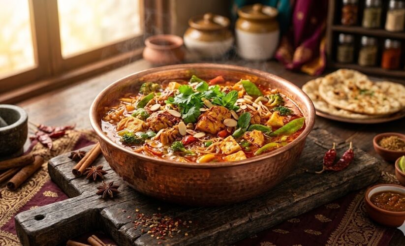 chinese hot pot table meal